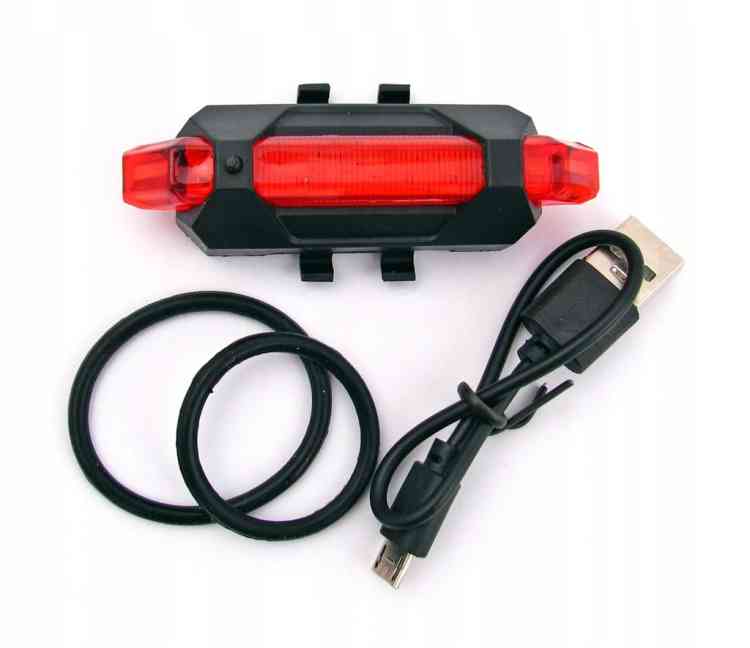 ZESTAW LAMPKA ROWEROWA ALUMINIOWA LED PRZÓD + TYŁ NA USB MOCNA