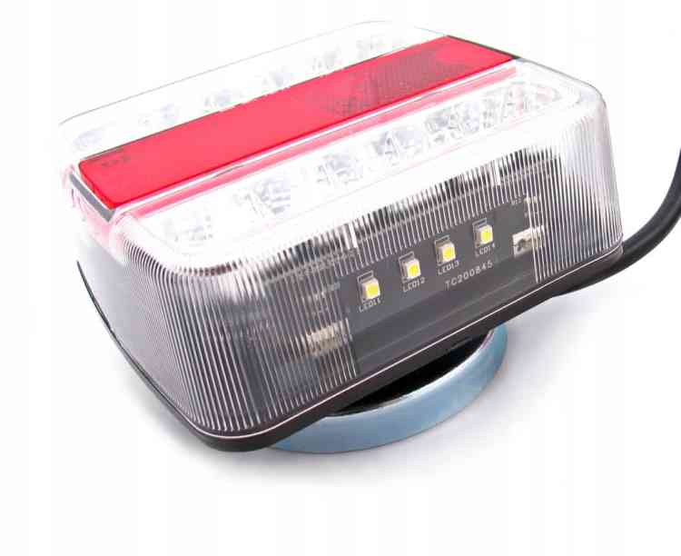 ZESTAW ŚWIATEŁ LAMP LED DO PRZYCZEPKI MAGNES 12/24