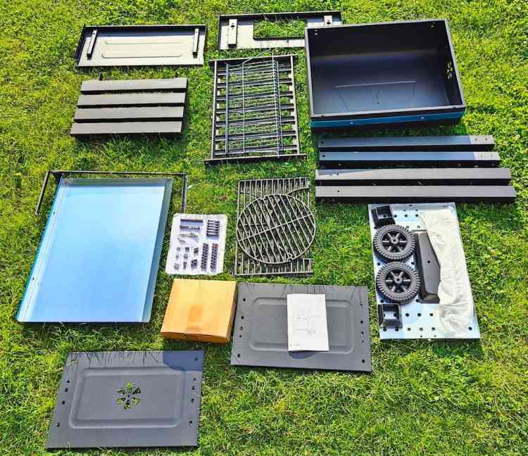 GRILL WĘGLOWY DUŻY OGRODOWY ŻELIWNY RUSZT Z POKRYWĄ TERMOMETR ŻELIWNYM